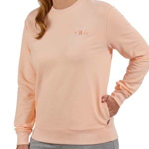 Fila Long Sleeve Crew Neck Sweatshirt with Pockets Orange Large L NWT